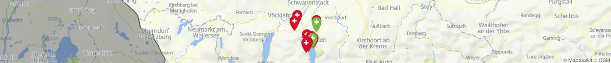 Kartenansicht für Apotheken-Notdienste in der Nähe von Gmunden (Gmunden, Oberösterreich)